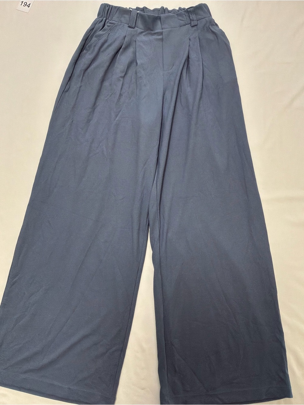HALARA Slate Blue Wide-Leg Pleated Pants